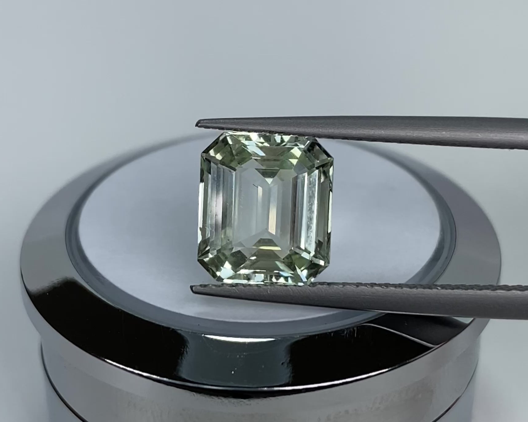 3.55ct Mint Green Sapphire Emerald Cut Unheated