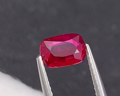 1.16ct Pigeon Blood Ruby Cushion Cut Mozambique Origin